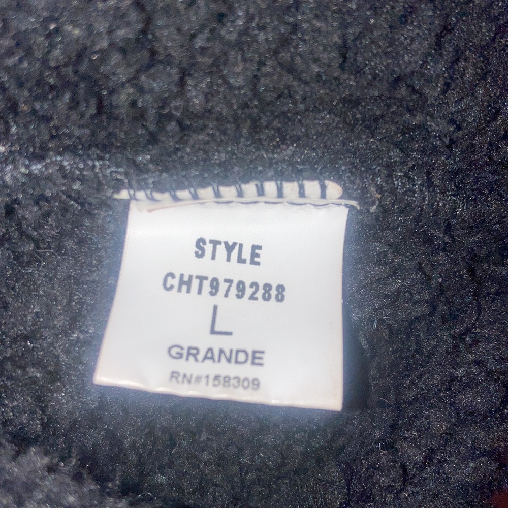 Black & Leopard Print Color Block Zip-Up Hooded S… - image 6